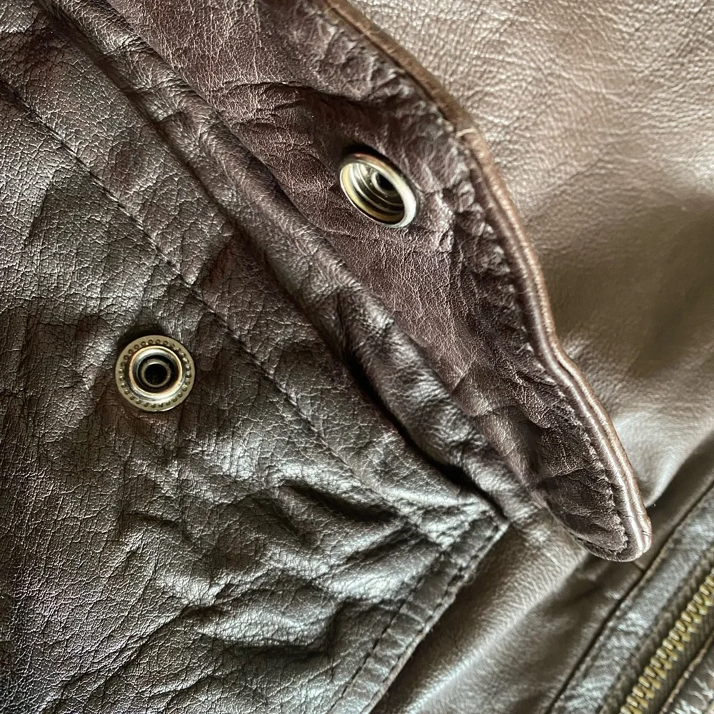 Zara Man Genuine Leather Jacket Mens Size L - Picture 7 of 11